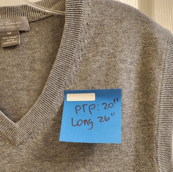 Daniel Cremieux Charcoal V-Neck Sweater Vest 100% Supima Cotton Size Medium - Picture 6 of 6